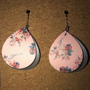 Handmade faux leather earrings